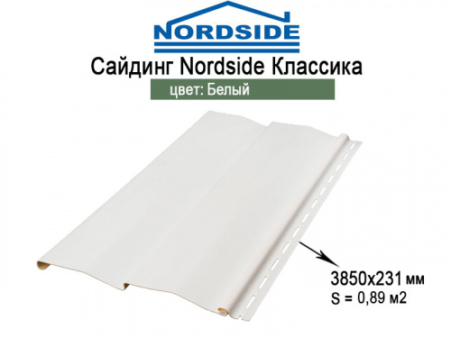 Сайдинг Nordside 3,85 белый фото 7