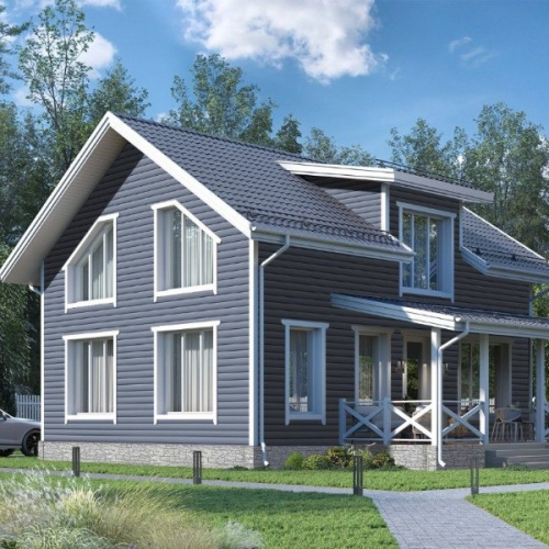 Сайдинг FINEBER BlockHouse Серо-голубой фото 4